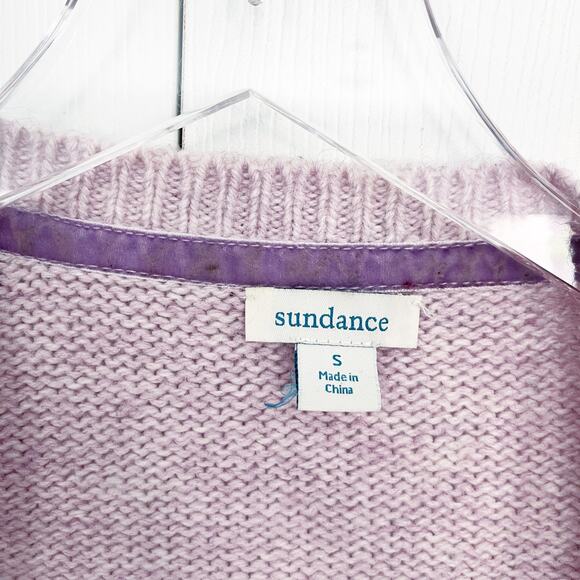 Sundance Lilac Floral Blooms Embroidered Knit Cardigan Sweater - Picture 3 of 7